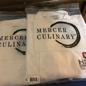 2 White Mercer Culinary Chef Coats